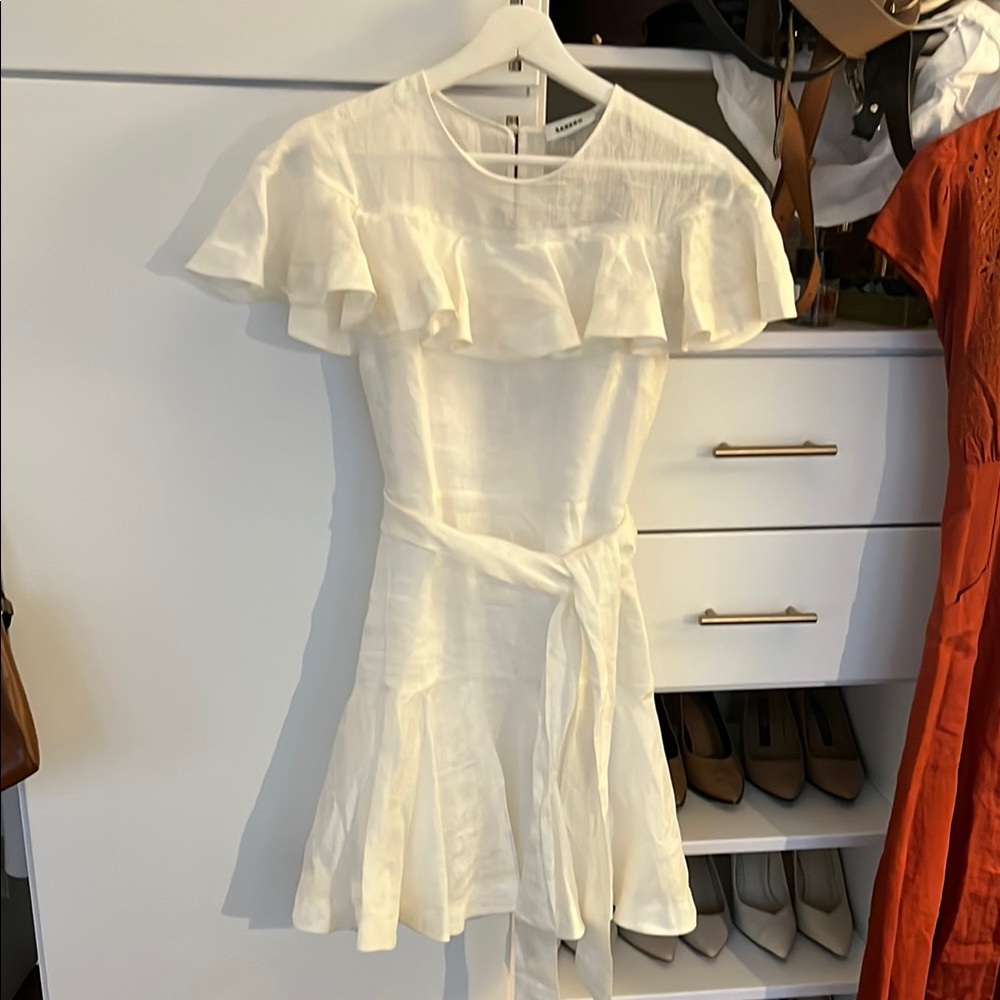 Sandro White Ruffle Dress - Picture 2 of 4